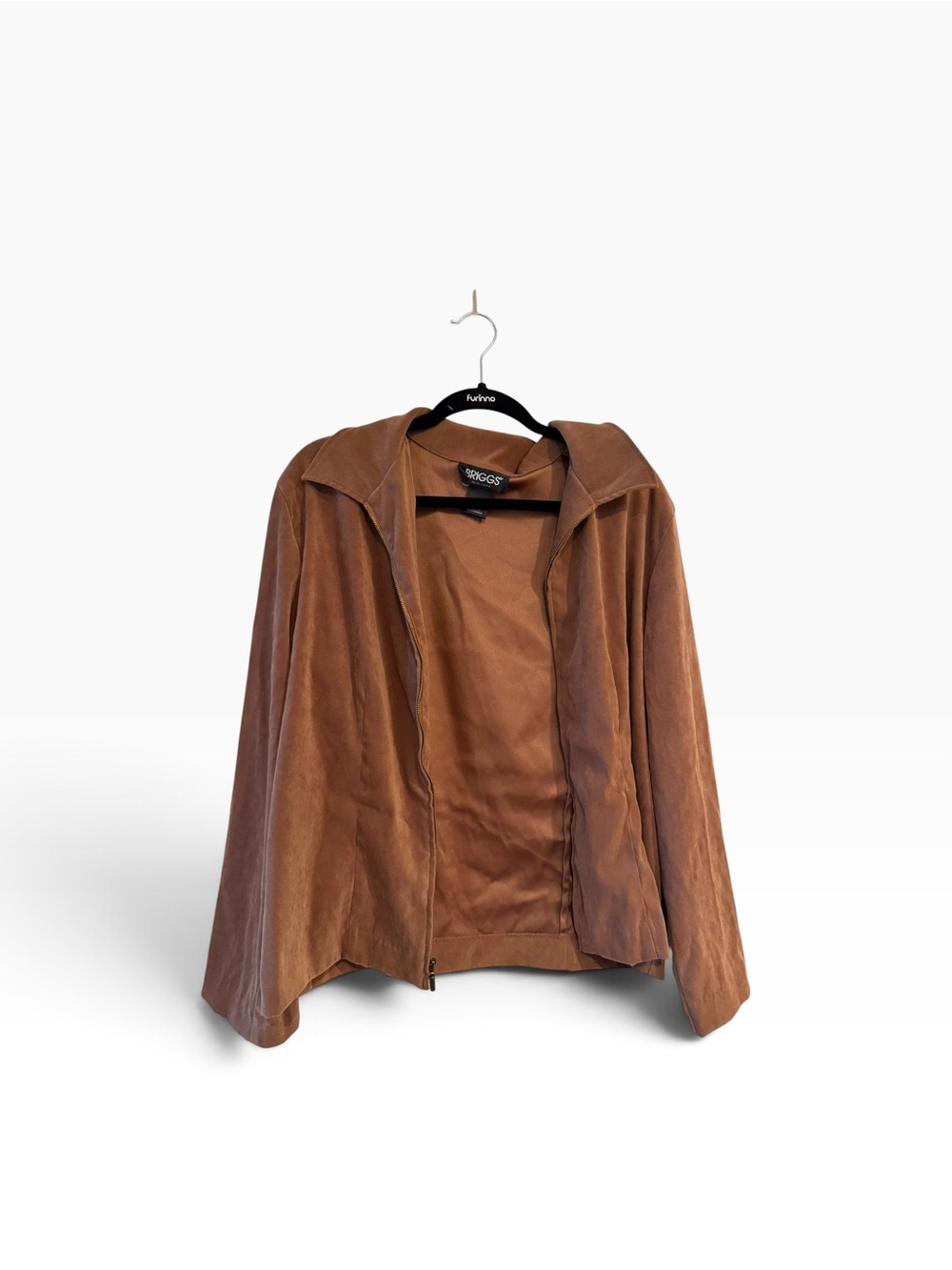 Briggs New York Brown Leather Zip-Front Jacket